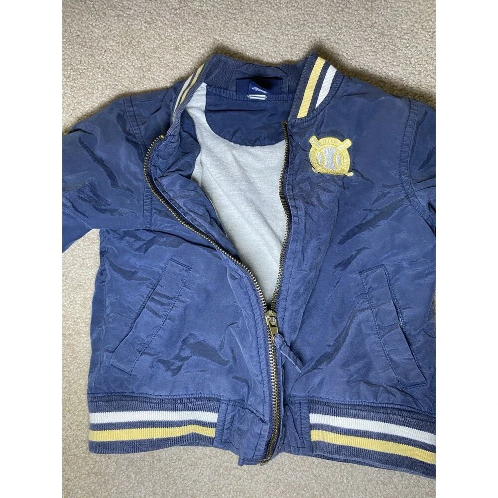 Vintage OshKosh B'gosh Navy Blue Baseball Bomber Jacket 36 Months